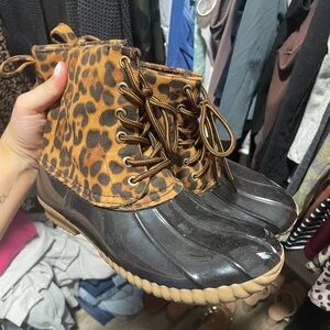 Cheetah / Leopard Print Duck Boots